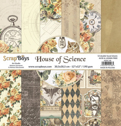 SCRAPBOYS Set 12Stk 30x30cm doppelseitig Scrapbooking Papier House of Science