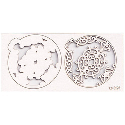 SCRAPINIEC Dekorpappe Die Cut Chipboard Dekoration Ornament 2-lagig - kugel 01 Idea d'oro
