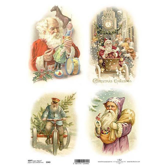 Decoupage-Papier A4 SOFT ITD-S343 Weihnachten