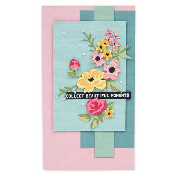 SIZZIX Stanzform Präge Stanzschablone Cutting Die, Brushstroke Flowers Mini by Tim Holtz Blumen