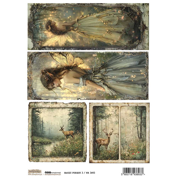 Reispapier Decoupage Bastelpapier A4 - Scraplove - Magic Forest 3