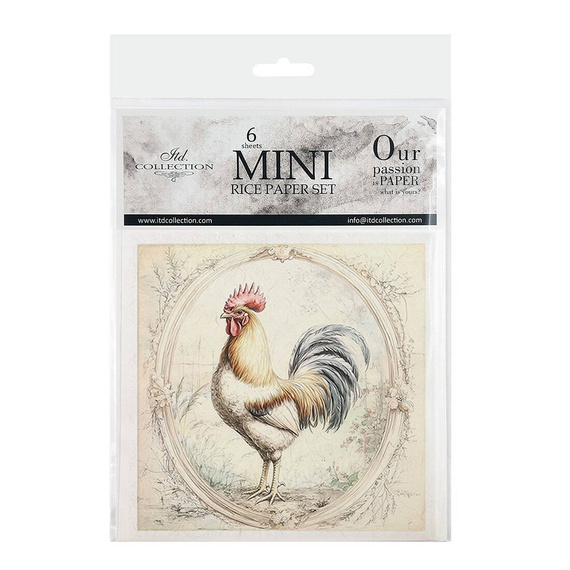 Reispapier-Set-Bastelpapier - ITD - RSM161 Hähne Hühner