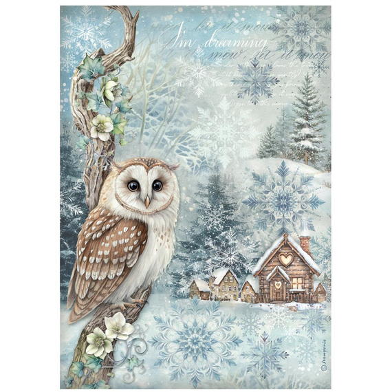 Reispapier für Decoupage A4 - The Owl's House - Eule - Stamperia