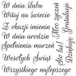 AGATERIA - Transparent Stempel Motivstempel Clear Stamp - Napisy na każdą okazję - zestaw - Untertitel PL
