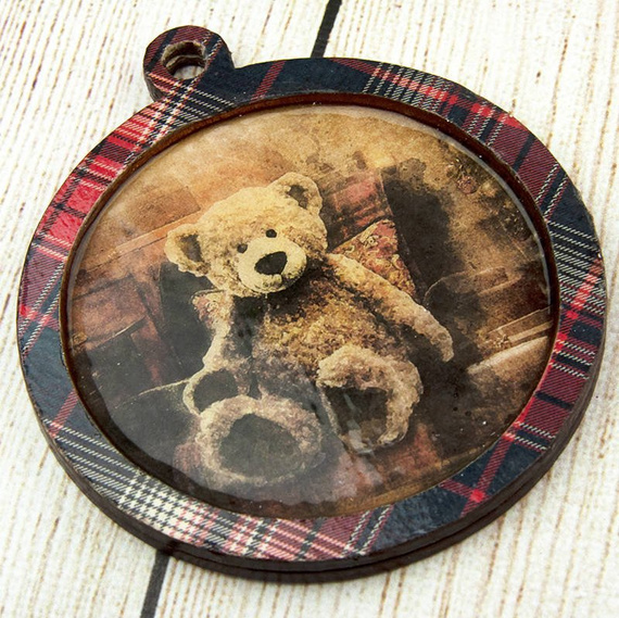 ITD Reispapier Decoupage Bastelpapier Serviettentechnik-R1784 Teddybären, Weihnachtsbaum, Weihnachtstag