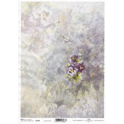 ITD Reispapier Decoupage Bastelpapier Serviettentechnik-R2206 Stiefmütterchen Blumen
