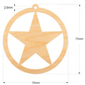 Holzkugel Anhänger Dekoration 7 cm Dekor - mit Stern