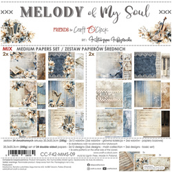 Scrapbooking Papier Set 20x20 - Craft o'clock - Melody of My Soul mix