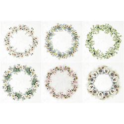 ITD - Reispapier-Set - RSM057- Blumen, Blumengirlanden