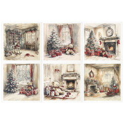 Reispapier-Set - Weihnachtsbaum, Kamin, festliches Haus - RSM203 - Itd Collection