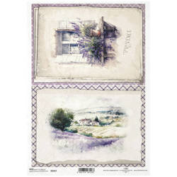ITD Reispapier Decoupage Bastelpapier Serviettentechnik-R2237 Lavendel, Landschaft