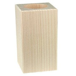 Hölzerne quadratische Buche Kerzenhalter Höhe 10cm