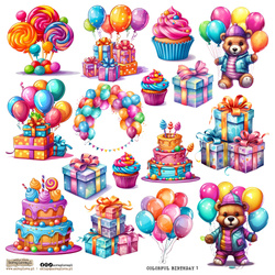 AUFKLEBER ScrapLove Dekor Stickers - Colorful Birthday 1