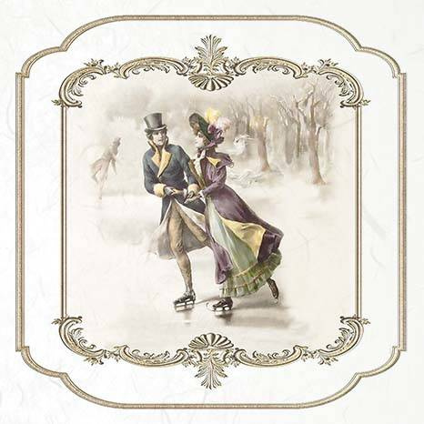 ITD Reispapier Decoupage SET Bastelpapier, rahmen vintage zeichen winter RSM060 
