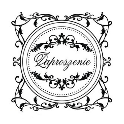 AGATERIA - Transparent Stempel Motivstempel Clear Stamp Zaproszenie- Untertitel PL Rahmen, Dekor