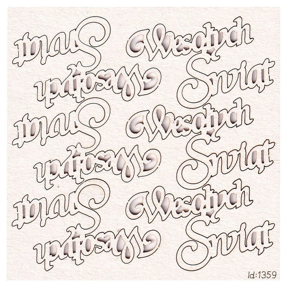 Dekorpappe Die Cut Chipboard Frohe Weihnachten Wort-Set 3x5cm SCRAPINIEC