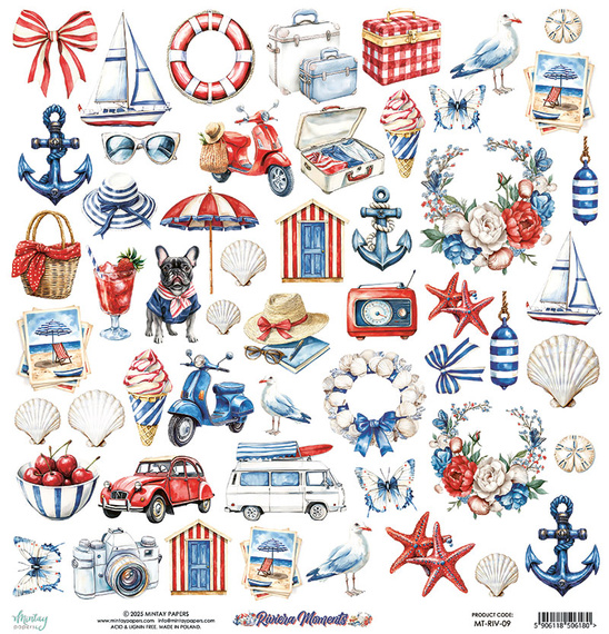 Scrapbooking Papier Set 30x30 - Mintay - Riviera Moments