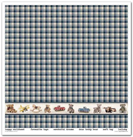 ITD Set 11 Stk 31x32cm einseitig Scrapbooking Papier 200g, Childhood memories blue