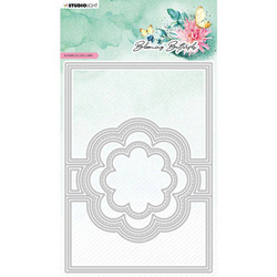 STUDIO LIGHT - Stanzform Präge Stanzschablone Cutting Die, Flower zigzag card Blooming Butterfly Kartenbasis mit Blume
