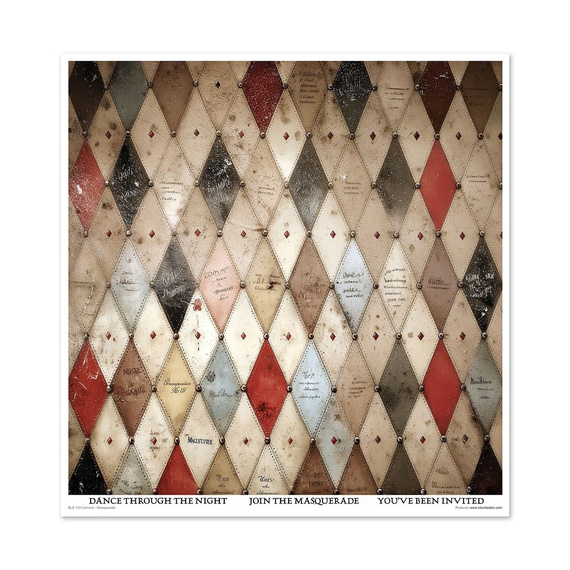 ITD COLLECTION Scrapbooking Papier Set 30x30 cm - Carnival - Masquerade