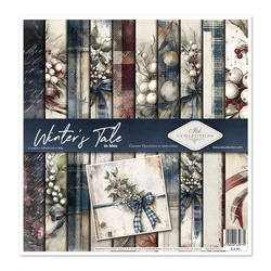 ITD COLLECTION Scrapbooking Papier Set 30x30 cm - Winter's Tale in blue
