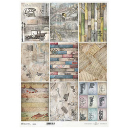 ITD Reispapier Decoupage Bastelpapier, A3 875L men's world, Trompete, Posaune, Autos, Angeln und Jagen, Reisen, Musik