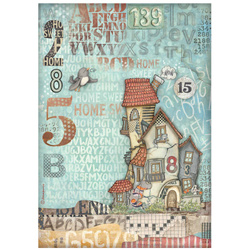 Reispapier für Decoupage A4 - Furry Friends - Hütten - Stamperia