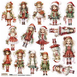 AUFKLEBER papier - ScrapLove - Christmas Girls 1 - Weihnachtsmädchen