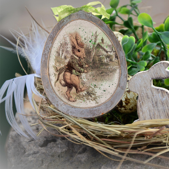 DECOUPAGE KIT Ostereier aus Holz mit Rahmen