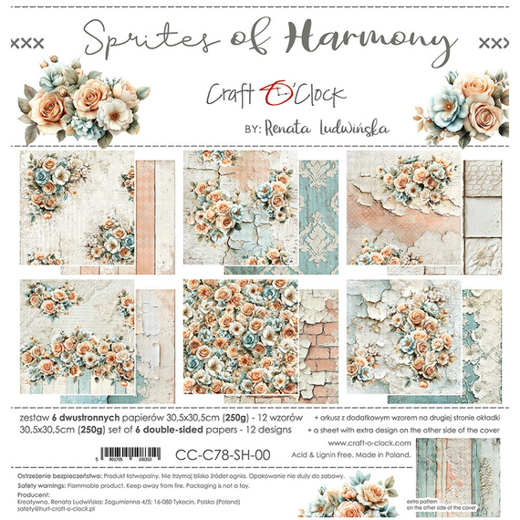 Scrapbooking Papier Set 30x30 - Craft o'clock - Sprites of Harmony