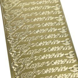 Dekorative Aufkleber Zaproszenie groß gold