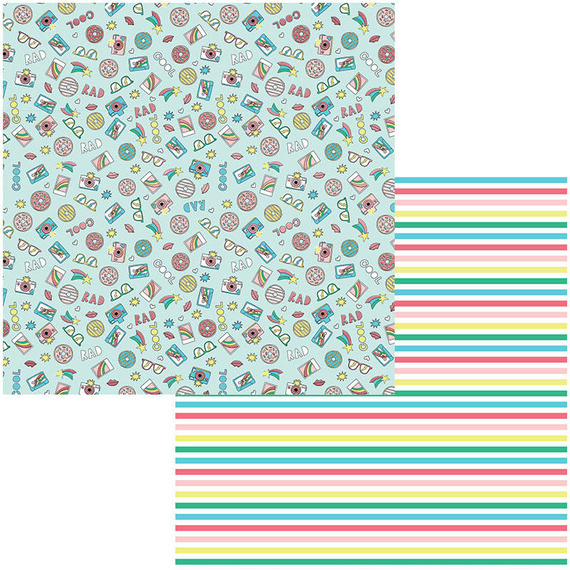 MME 30x30cm doppelseitig Scrapbooking Design Papier, Good Vibes Rad