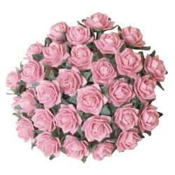 ROSEN Mulberrypapier 12 mm – MINI STAR ROSES baby rosa – Dekoblümen für Basteln - 100 Stück