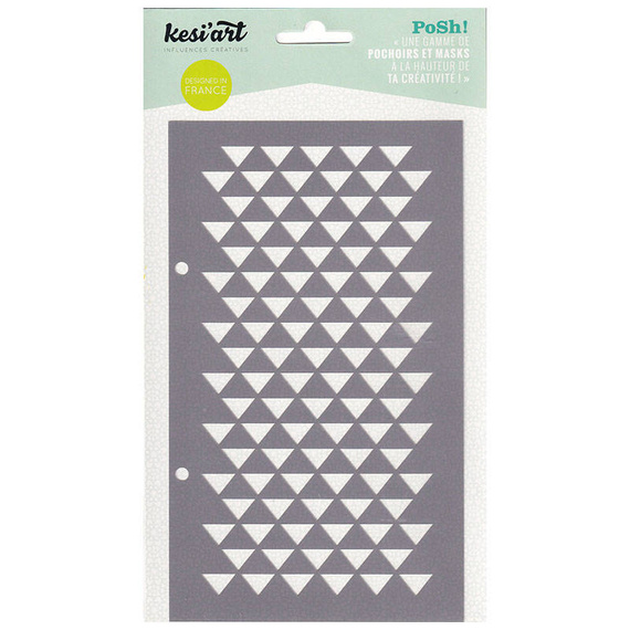 KES'I ART  Mixed Media Schablone STENCIL Maske - Posh! Triangles pattern - Dreiecke