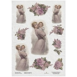 Reispapier A4 - 0073 Mutter und Kind