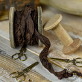Dekorative VINTAGE Shabby Bänder - schokoladenfarbe