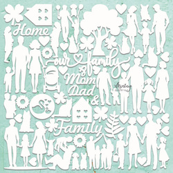 MINTAY Chippies - Dekorpappe Die Cut Chipboard Dekoration Ornament - Family