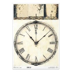 Reispapier für Decoupage A3 - Uhr, Schach, Schmetterlinge - R1464L - Itd Collection