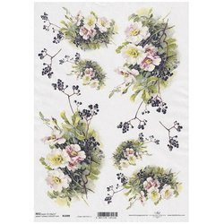 ITD Reispapier Decoupage Bastelpapier Softpapier, R1099 Blumen