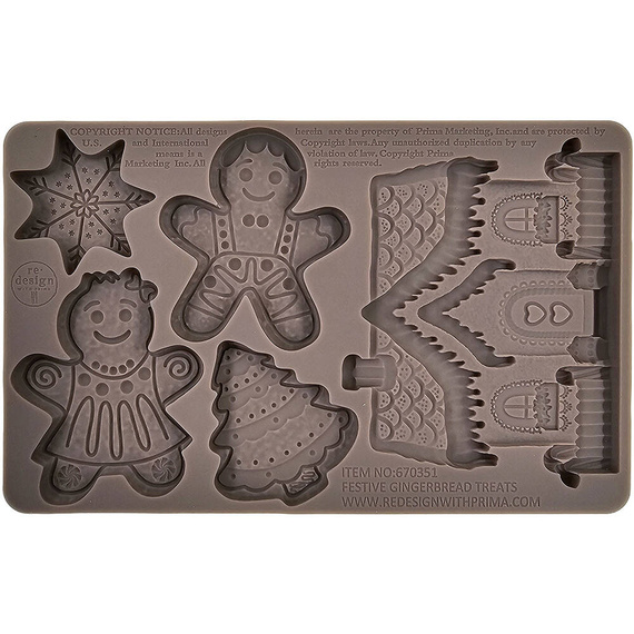 PRIMA SILIKONFORM Mold Abformen Gießen Mould, Festive Gingerbread Treats