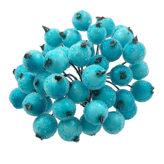 Gefrostete Beeren - hellblau - 1 Zweig mit 40 Beeren