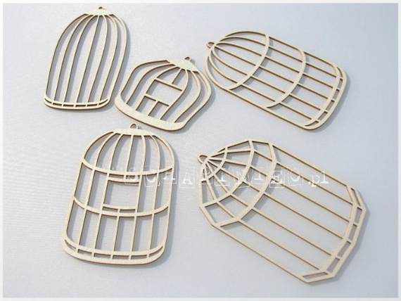 Dekorpappe Die Cut Chipboard- Rae-Käfige - Scrapiniec