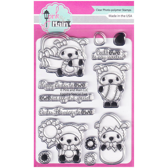 PINK & MAIN Transparent Stempel Motivstempel Clear Stamp - Eggstra Special Ewe - Osterschaf