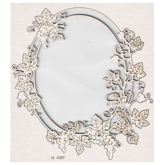 SCRAPINIEC Dekorpappe Die Cut Chipboard Dekoration Ornament, Weinrebe Rahmen 03