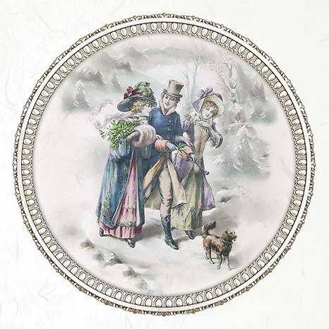 ITD Reispapier Decoupage SET Bastelpapier, vintage rahmen winter RSM061 