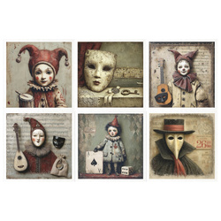 Reispapier-Set - Karneval, Maskerade, Theaterfiguren - RSM221 - Itd Collection