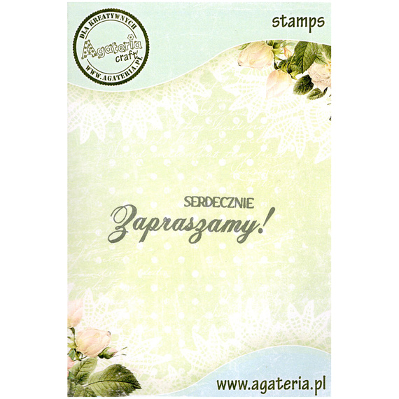 AGATERIA - Transparent Stempel Motivstempel Clear Stamp Serdecznie Zapraszamy! Untertitel PL 
