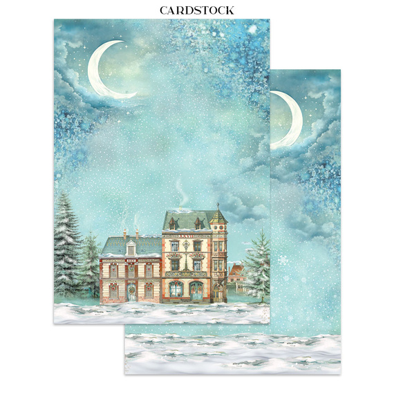 Set aus Junk Journal-Papieren, Aufklebern und Elementen - Alice in Christmas - Stamperia 