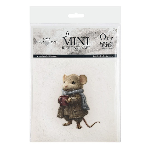 Reispapier-Set - Mäuse, Vintage-Stil, Winter - RSM211 - Itd Collection