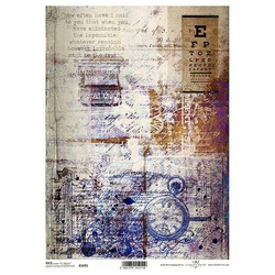 ITD Reispapier Decoupage Bastelpapier Softpapier Serviettentechnik, Uhr R1691